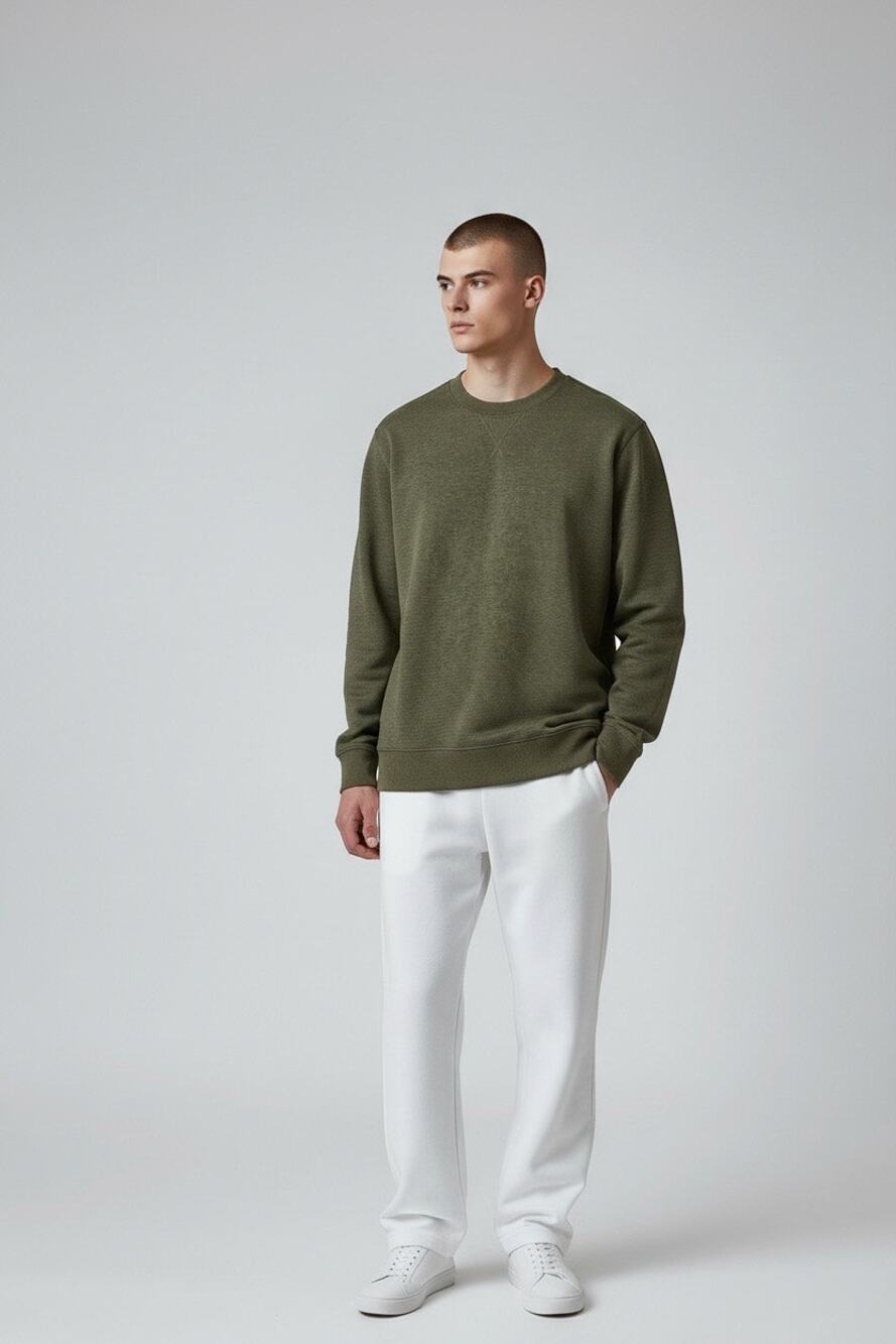 Banana Republic Weekender Crew Neck Lounge Sweatshirt Olive Green Size Large NWT